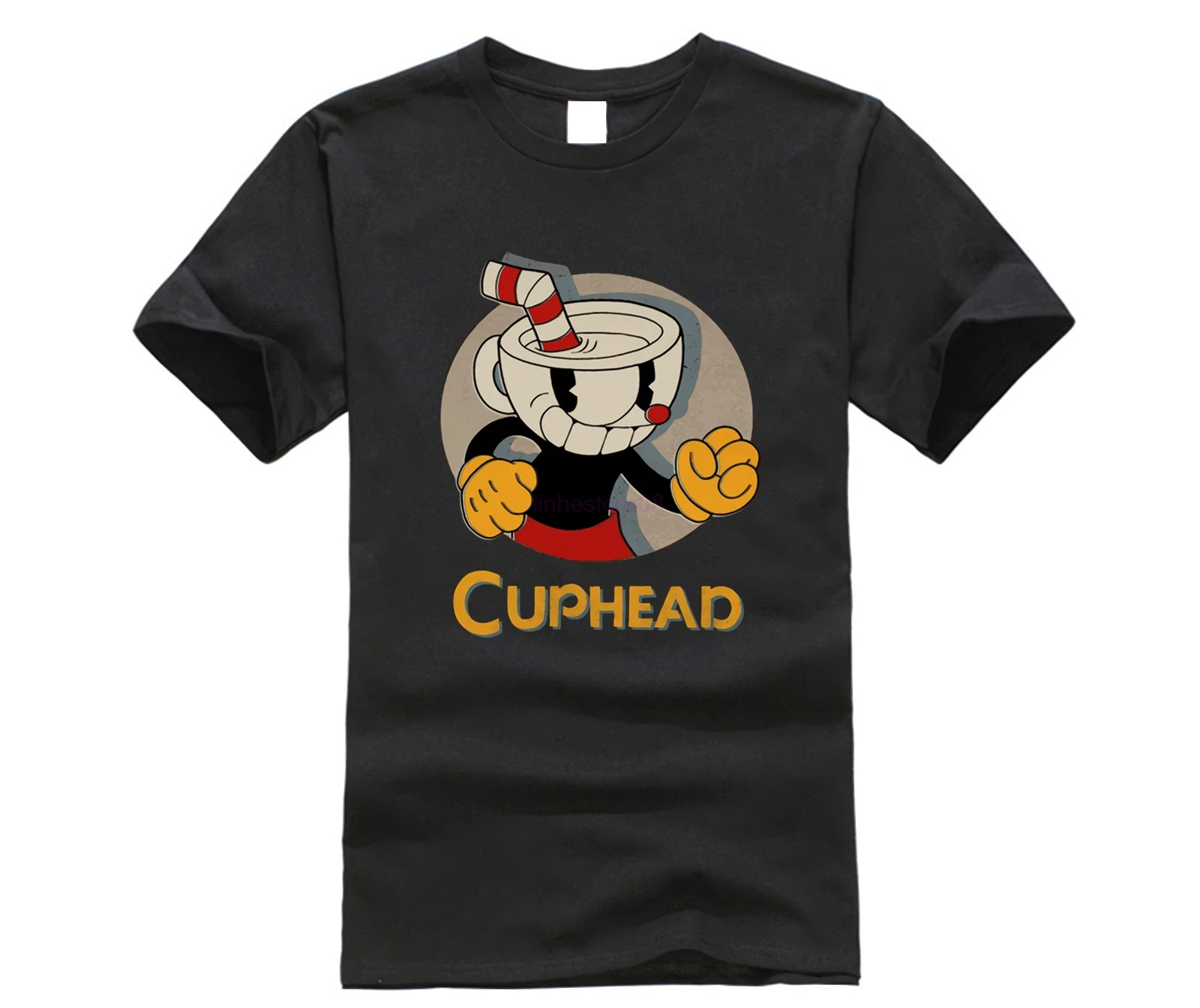 Animetion Cuphead Fists Young футболки Купоны Лето Осень 100% хлопок ткань Основные обычные