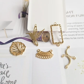 

Colour-retaining Alloy Accessories Bird Leaf Geometric Shape Pendant Connecting DIY Handmade Earrings Material