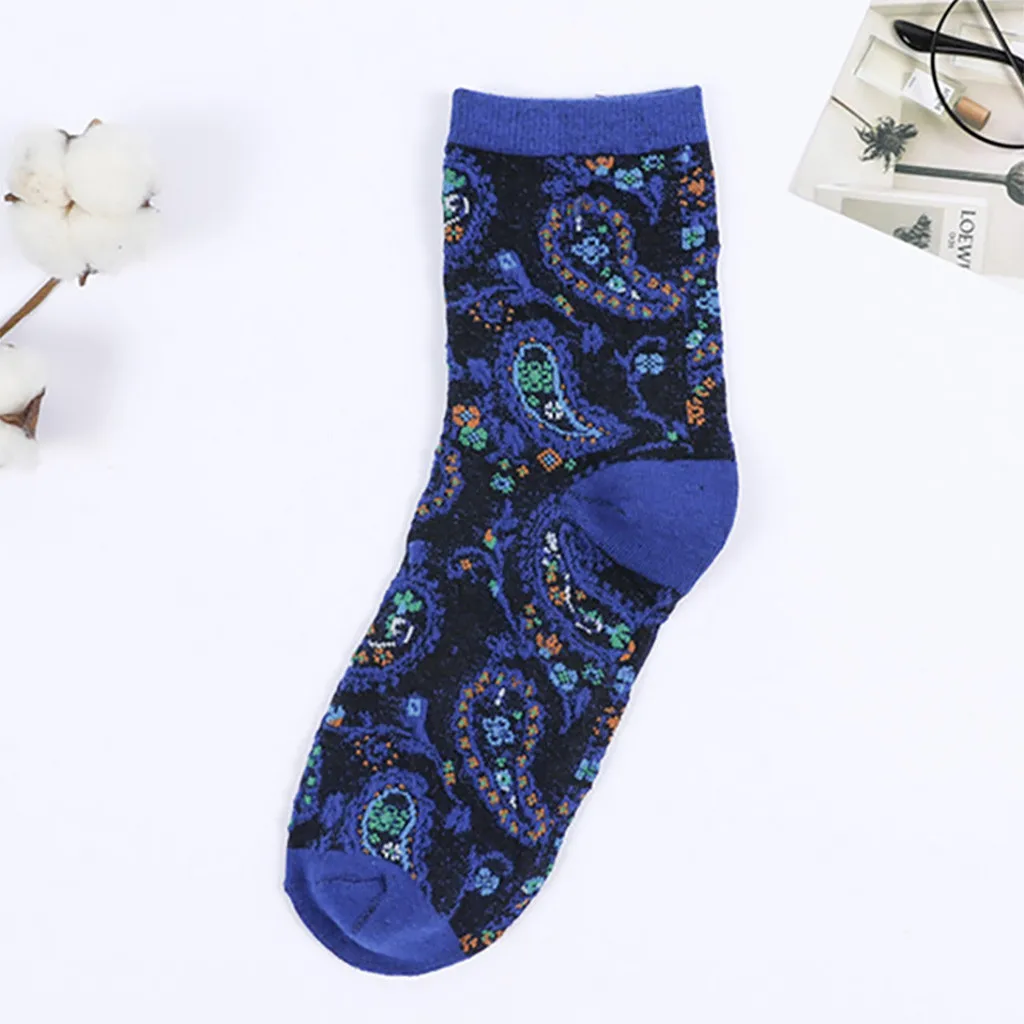 Индивидуальные хлопковые счастливые носки для женщин с тотем в этническом стиле, стильные забавные носки с перьями для женщин и мужчин,, skarpetki