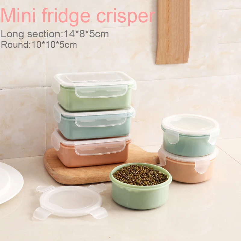 

Hoomall 280ml/380ml Mini Plastic Lunch Container Bento Box Round/Rectangle Crisper Seal Box Meal Container with Lid Leak Proof