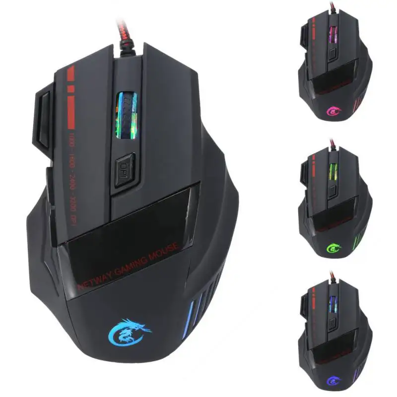 

ZL Gaming Mouse Ajustable 3200DPI 7Buttons Optical USB Game Mouse Gamer Colorful Breathing Variable Lights