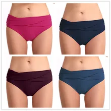 Сексуальный бразильский купальник, женский купальник, бикини, одноцветные Короткие трусы с рюшами, плюс размер, женское нижнее белье, пляжная одежда