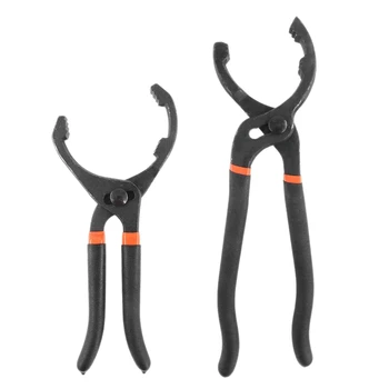 

2Pcs Universal 10 Inch and 12 Inch Large Adjustable Oil Filter Pliers Hand Removal Oil Filters Too with Long Handle Grip for Dia
