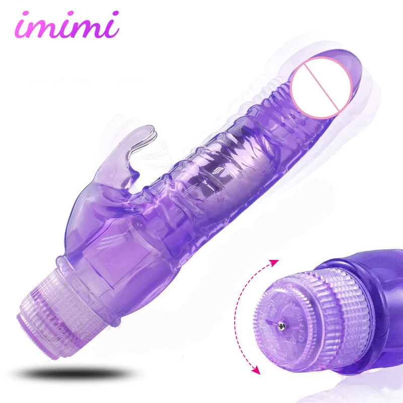 Realistic Jelly Dildo Powerful Multispeed Rabbit Vibrator Female Masturbator Clit Stimulate Vibrating Dildo Sex Toys for Women