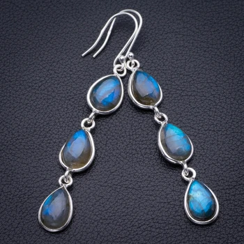 

Natural Blue Fire Labradorite Handmade 925 Sterling Silver Pendant 2.75" D3252