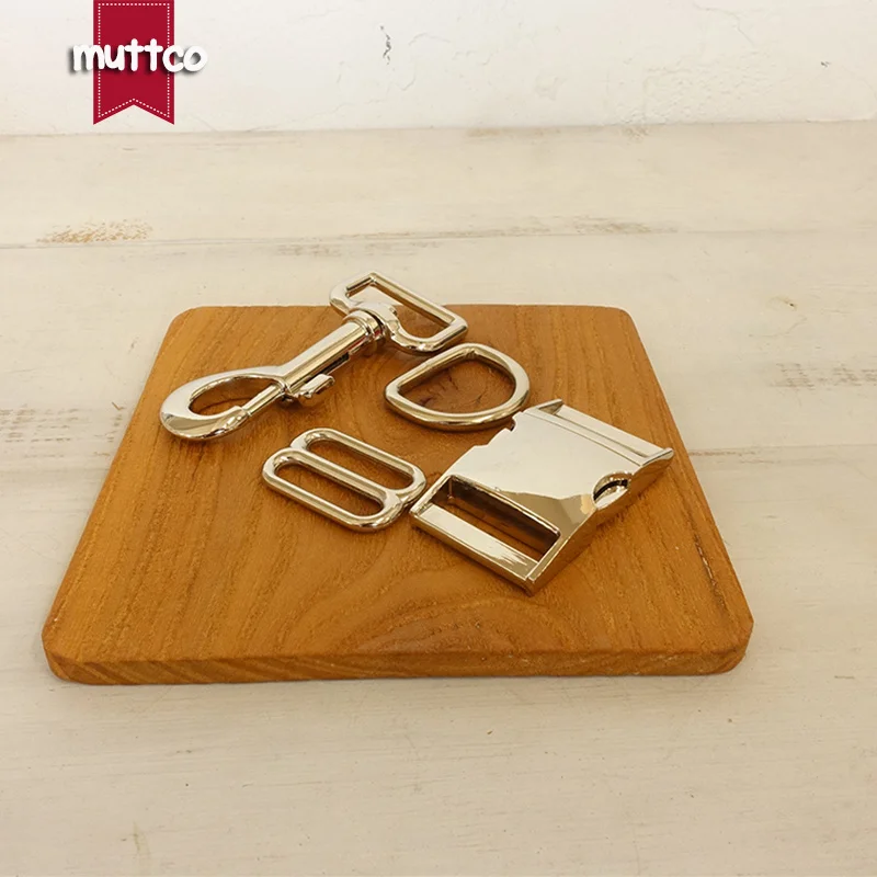(metal buckle+adjust buckle+D ring+metal dog clasp/set) Environmental accessory 2.5cm metal DIY