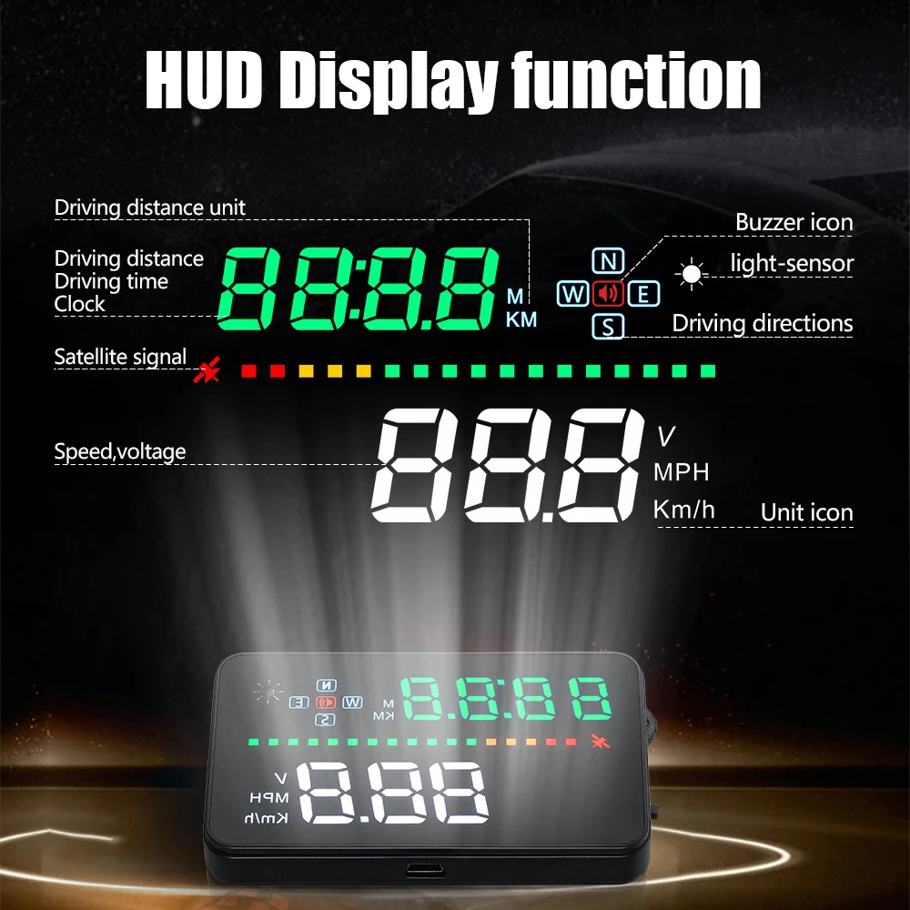 

car robot smart hud display car speedometer head up display car carrobot hud display headup hud satellite gps explorer