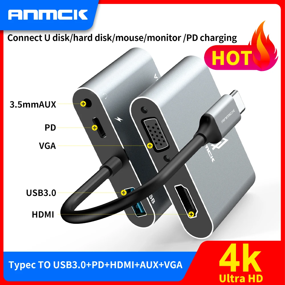 Переходники Anmck с USB-портом на HDMI VGA Aux 3 5 мм USB 0 | Электроника