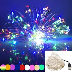 LED String Lights USB Christmas New Year 2M 5M 10M Festoon Decoration Holiday Lighting Garland For Christmas Tree Fairy Lights