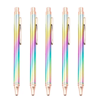 

Metal Ballpoint Pen Refill 1.0mm Red Black Blue Ink Automatic Pens Set For Commercial School stationery office custom logo