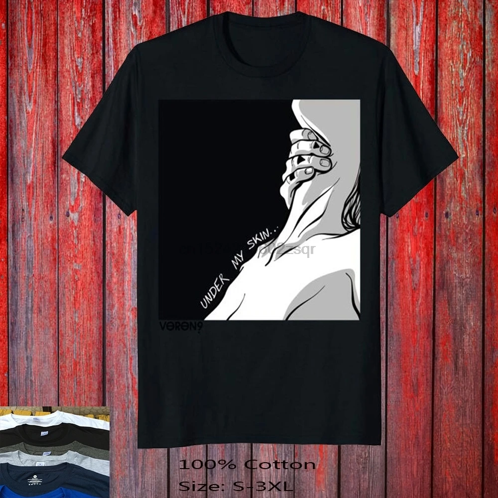 Поп арт любовники БДСМ рука на шею черная футболка Размер S 3XL| |