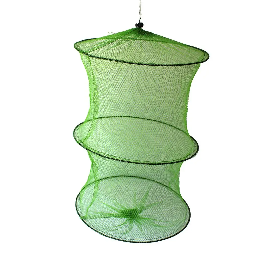 

Foldable Fishing Nets Round Metal Frame Nylon Mesh Bait Trap Cast Fish Net Fishing Landing Tackle Accessories Portable Fish Cage