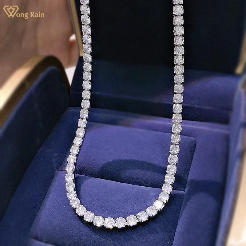Wong Rain 925 пробы Серебряное колье ювелирное изделие | Украшения и аксессуары