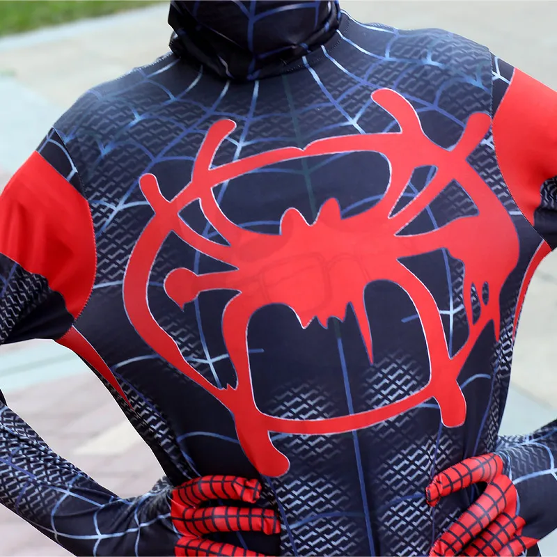 Comprar Nuevo disfraz de Halloween para niños Spiderman versos spider Miles moral juego de rol disfraz zentai Spiderman