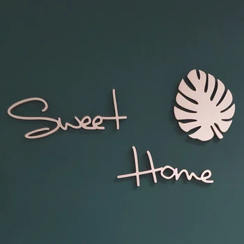 

Wooden 3D English Proverbs Sticker TV Background Wall Decoration Living Room Bedroom English Letter Wall Decoration Ornament