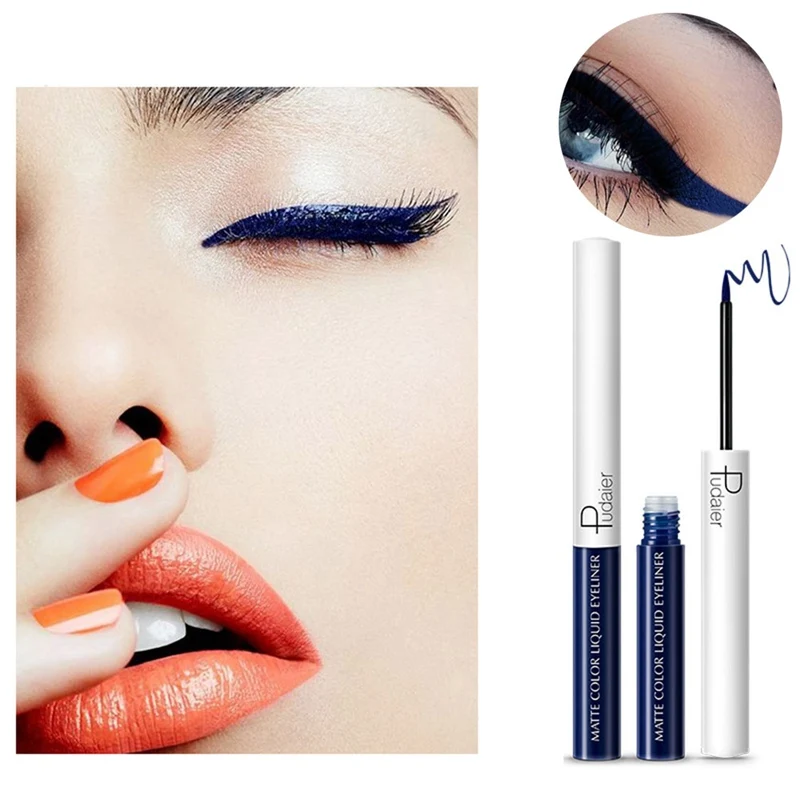 Цветная жидкость подводка для глаз водонепроницаемый матовый пигмент Глаза Макияж для Косметика для век красный синий белый карандаш для глаз