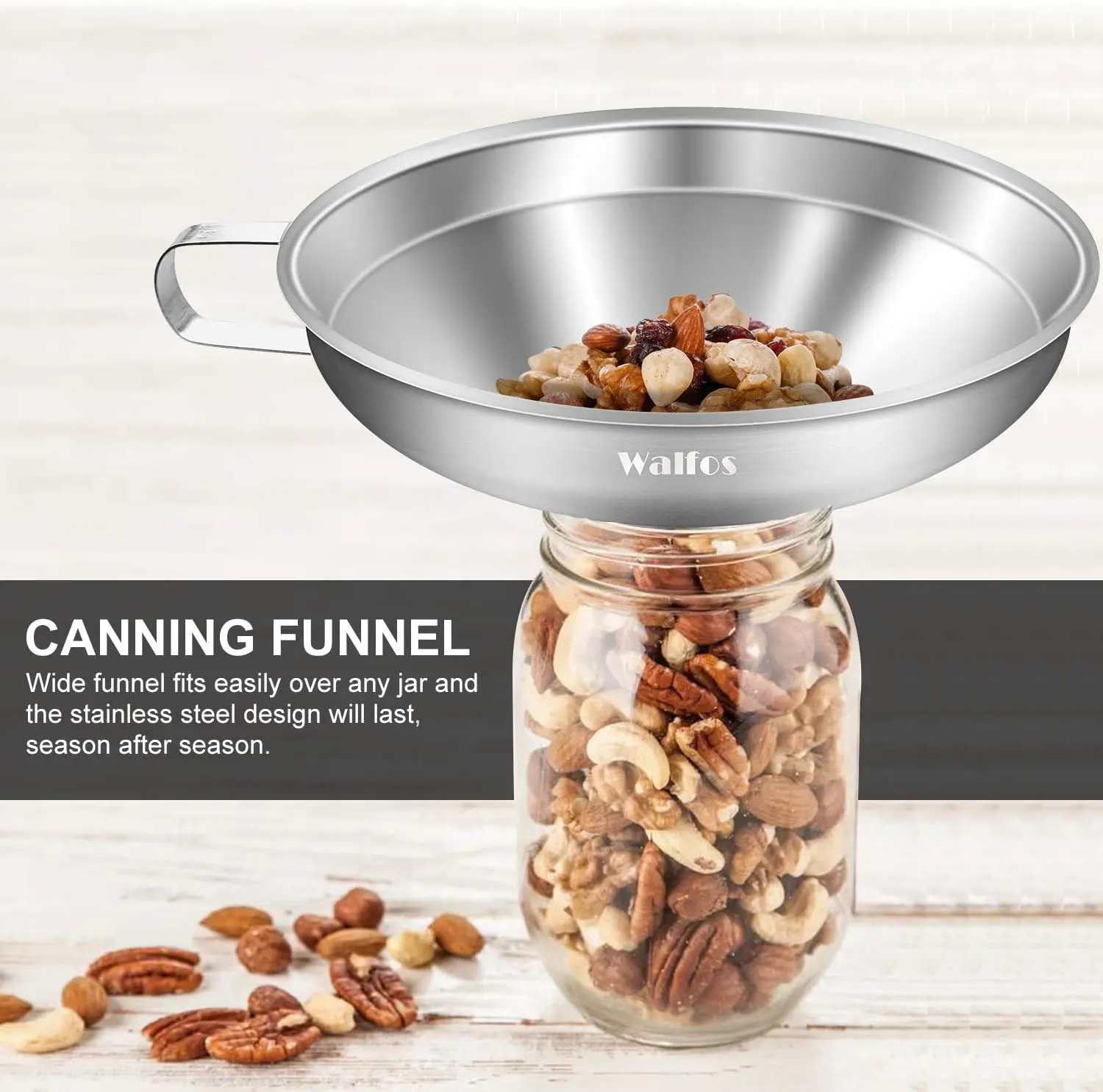 Wide Mouth Funnel Stainless Steel Funnel Kitchen Funnel Kitchen Accessories Stainless Steel Wide Mouth For Oil Wine Canning Cooking Garden