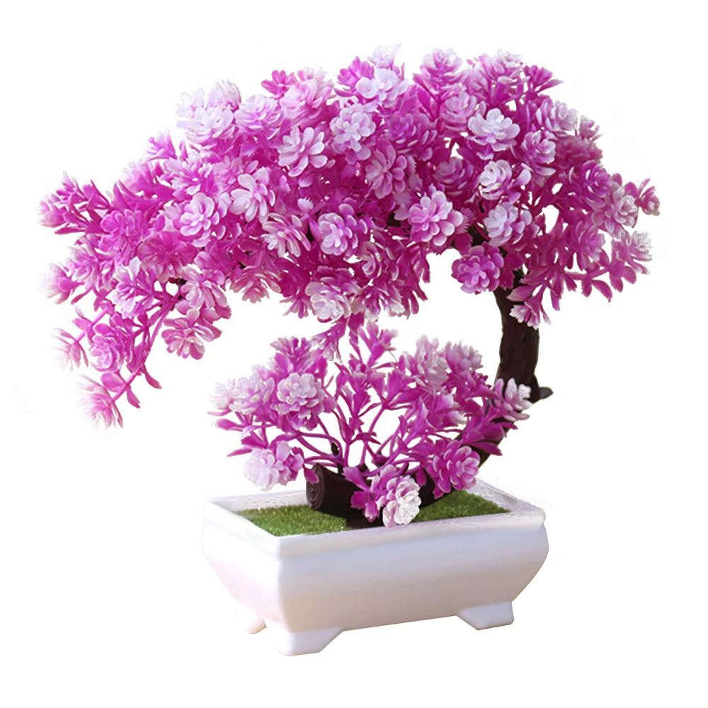 dark pink Современное искусственное растение, украшение для дома, свадьбы, полумесяц, лотос, красивое искусственное Горшечное растение, настольное украшение, пластик, сделай сам - Цвет: dark pink