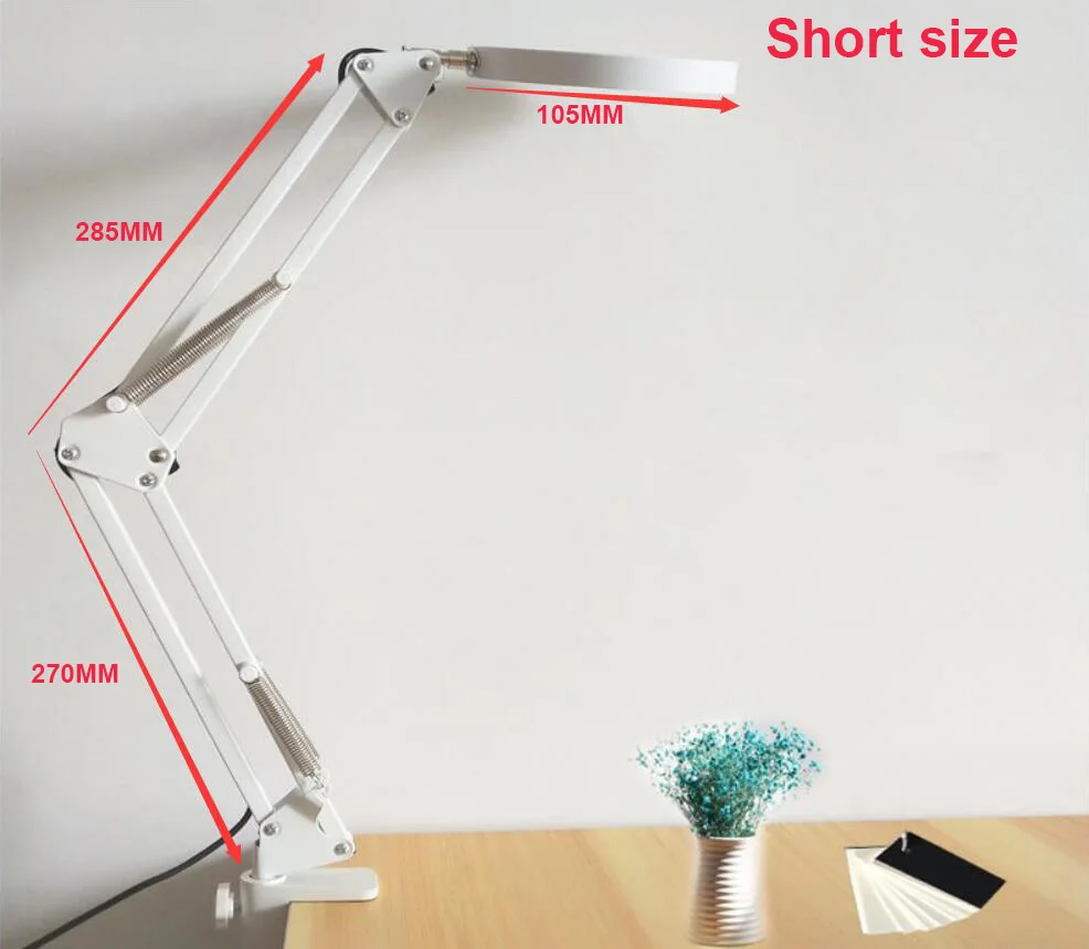 Lighting LED 5X Magnifying Glass Desk Lamp with Clamp Hands USB-powered LED Lamp Magnifier with 3 Modes Dimmable