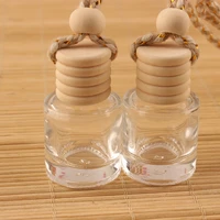 10Pcs Car Hanging Glass Bottle Empty Perfume Aromatherapy Dispenser Refillable Essential Oils Diffuser Air Fresher Pendant 2