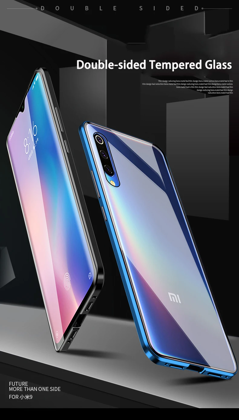 Двухсторонний стеклянный чехол для телефона Xiaomi Pocophone F1 9 Pro 9T CC9 Redmi K20 Pro Note 8 Pro чехол с магнитной адсорбцией металлический чехол