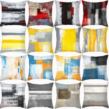 

Colorful Geometric Cushion Cover Pillow Covers Decorative Sofa Cushions Polyester Pillowcases Single Side Printed Home Decor