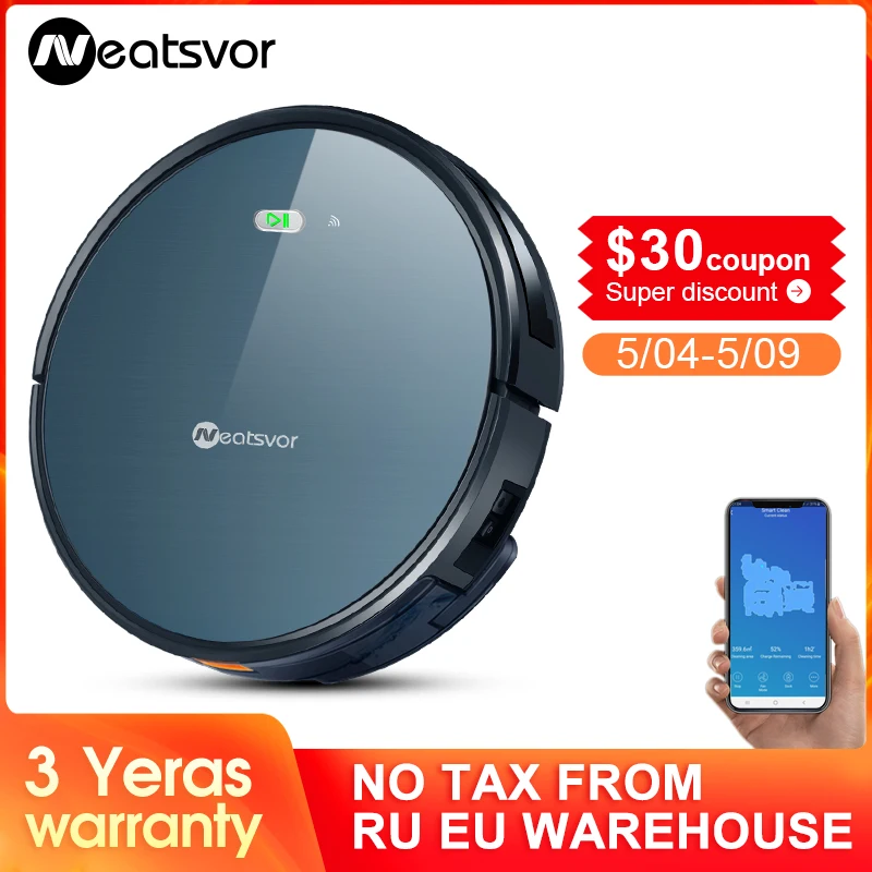 Neatsvor-Robot aspirador X500 3000PA , aspira el pelo de mascota, limpia, friega y barre la casa, con recarga automática, 3 en 1