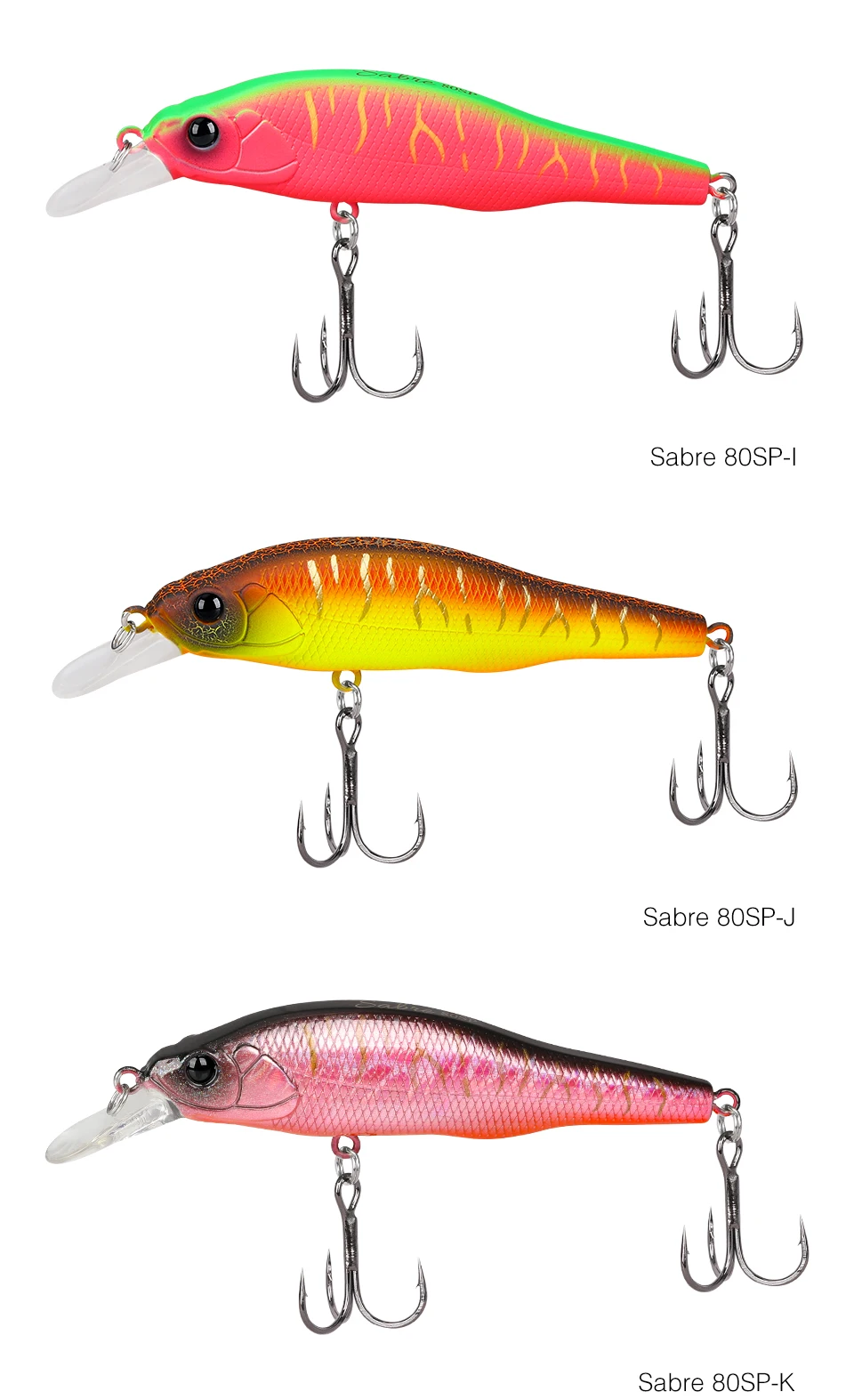 TSURINOYA 3,15 Zoll Minnow Suspending Angelköder 80SP Sabre 80 mm 10,3 g Long Castinig Shiner Shad Bass Pike Hard Baits Jerkbait – Detail 15