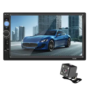

Adeeing Car 7'' Bluetooth Car Multimedia Radio Player MP5 Audio AUX USB Touch Screen Support Rear View Camera mirror link TF