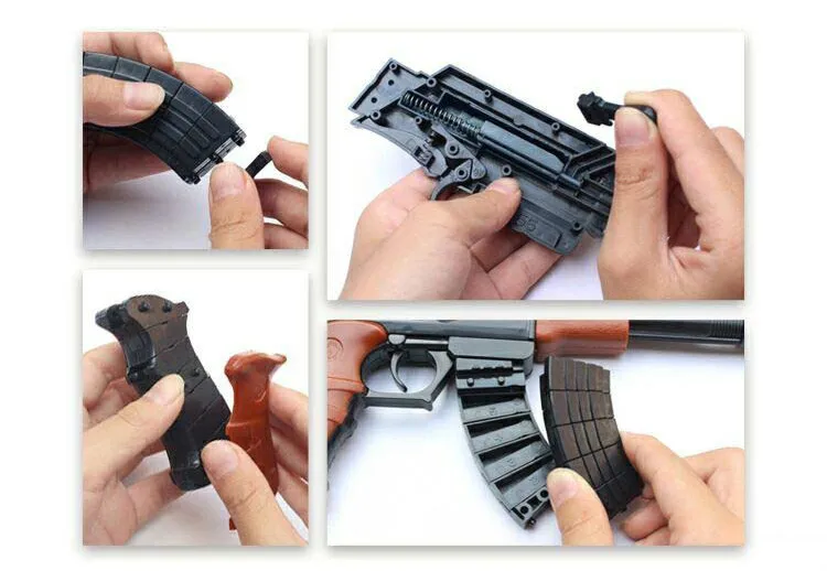 Детский DIY просветление 4D Сборка строительный блок игрушечный пистолет AK-47 комбинированный пистолет Военная серия хорошего качества