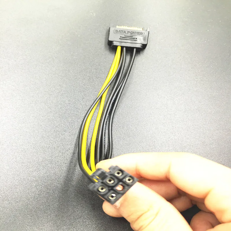 Кабель адаптер 15pin SATA Power к 6pin PCIe PCI E Express кабель питания 20 см 6Pin для майнинга