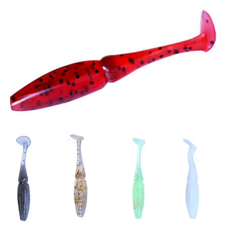 

10pcs/lot soft lure 55mm rubber Fishing lure Shad Bionic Bait Silicone bait soft Bait lure For perch pike T tail boots bait