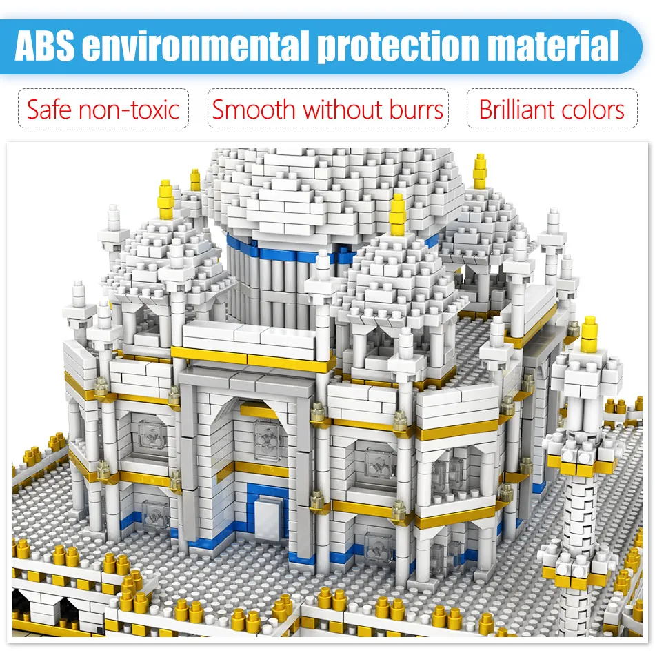 Лоз мини-блоки Всемирно известная архитектура Тадж-Махал 3D Модели Строительные блоки 3950 шт кирпичи создатель Развивающие игрушки для детей