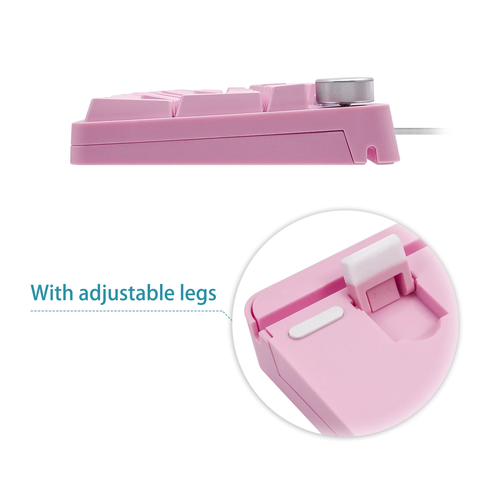 HUO JI BT-855 Mechanical Gaming Keyboard LED Backlit USB Wired with Outemu Switches Multi-Media Keys 108 Keys No Conflict Pink