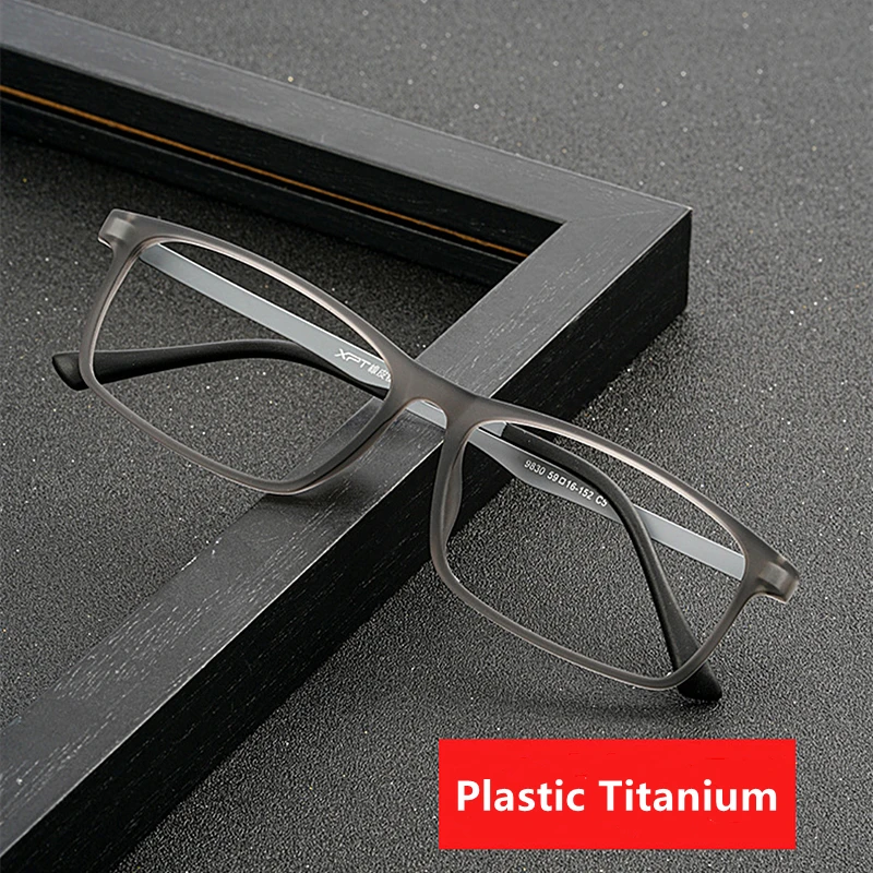 Men's Ultralight Plastic Titanium Retro Myopia Glasses Frame Comfortable Square Optical Prescription Large Glasses Frame 9830
