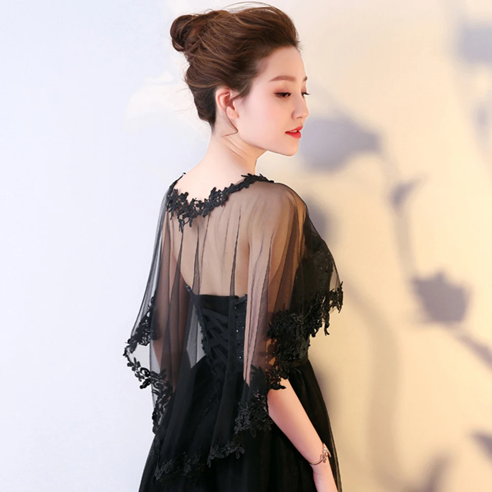 Wedding Shawl Women Applique Tulle Evening Prom Cape