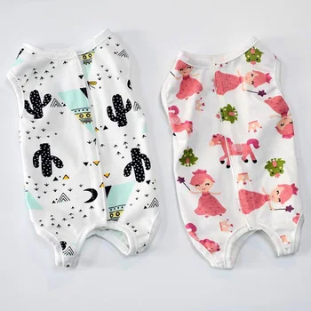 

Cotton Pet Dog Rompers Nursing Belly Coverall Puppy Kitten Jumsuit Pajamas Vest Dog Cat Clothes for Teddy Terrier Yorkshire S-XL