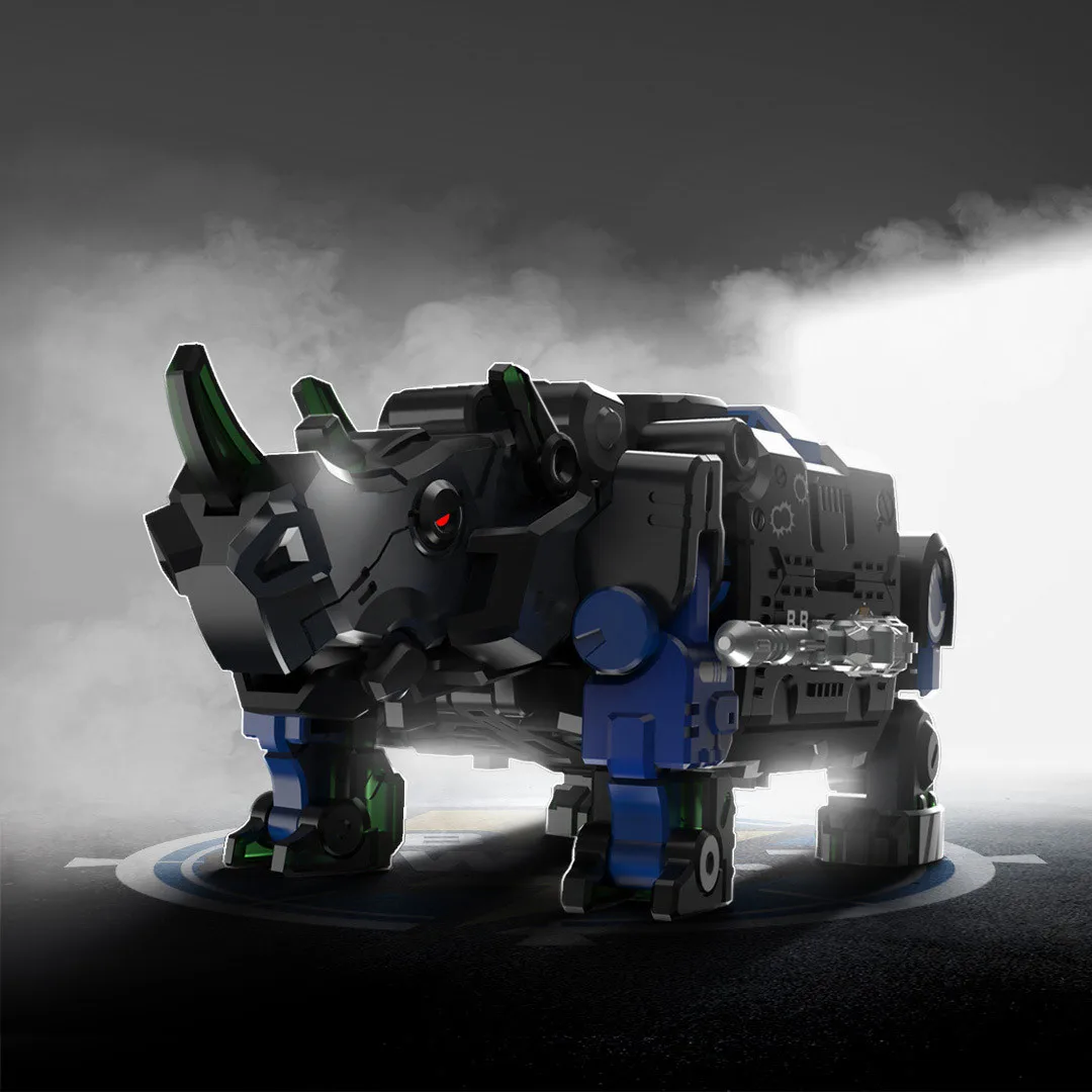 [52 toys] Beast Box Серия синий доспехи просо трансформация носорог Мобильная игрушка украшение собранная модель