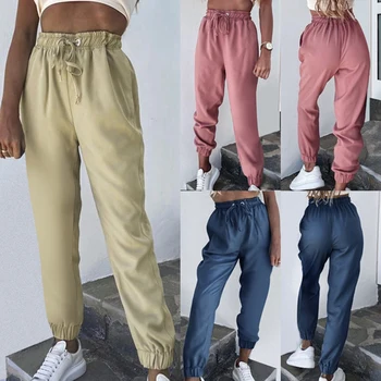 

Women's Fashion Casual Lace Straps Loose Solid Color Casual Pants