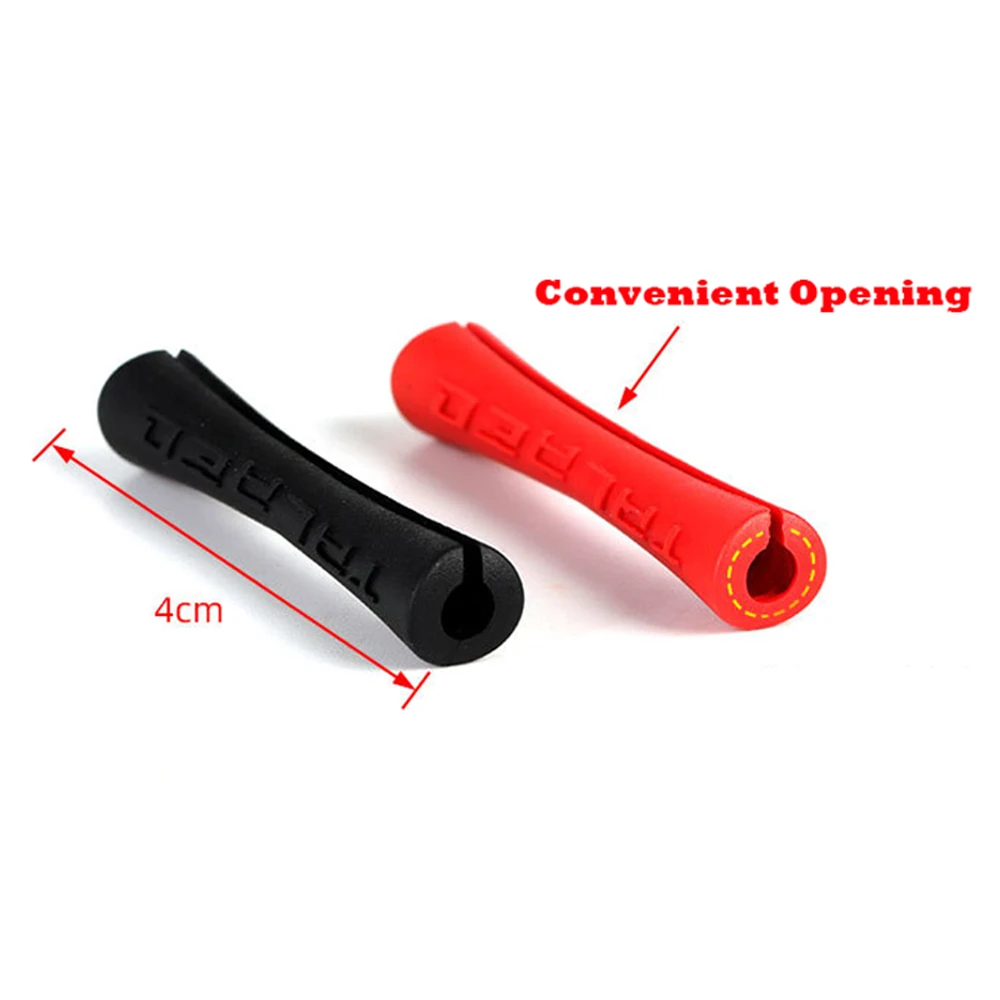 4Pcs Bicycle Sleeve Rubber Cable Protector Red Black Ultralight Pipe Line Brake Shift MTB Bike Frame Cable Guides Protect BC0176 (5)