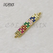 10 шт Прямоугольные браслеты радужные хрустальные столбы Браслеты хрустальные аксессуары соединители браслеты для женщин 5758