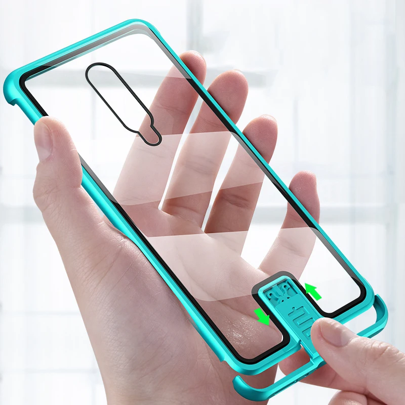 Чехол Pull-Plus с металлической рамкой для Oneplus 7 Pro 6T чехол закаленным стеклом