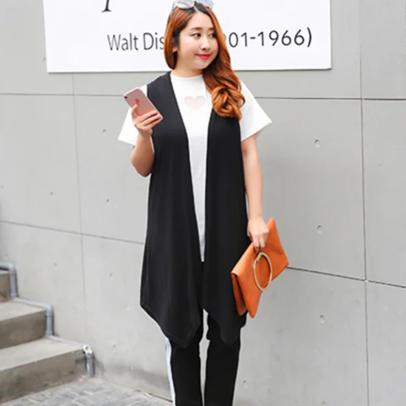 3XL Women Big Size Vest Waistcoat XXL Female Large Plus Clothing Sleeveless Outwear Spring Summer Cardigan AQ246 | Женская одежда
