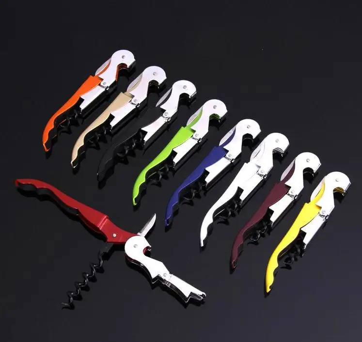 

100pcs Waiter Wine Tool Bottle Opener Sea Horse Corkscrew Knife Pulltap Double Hinged Corkscrew Wholesale