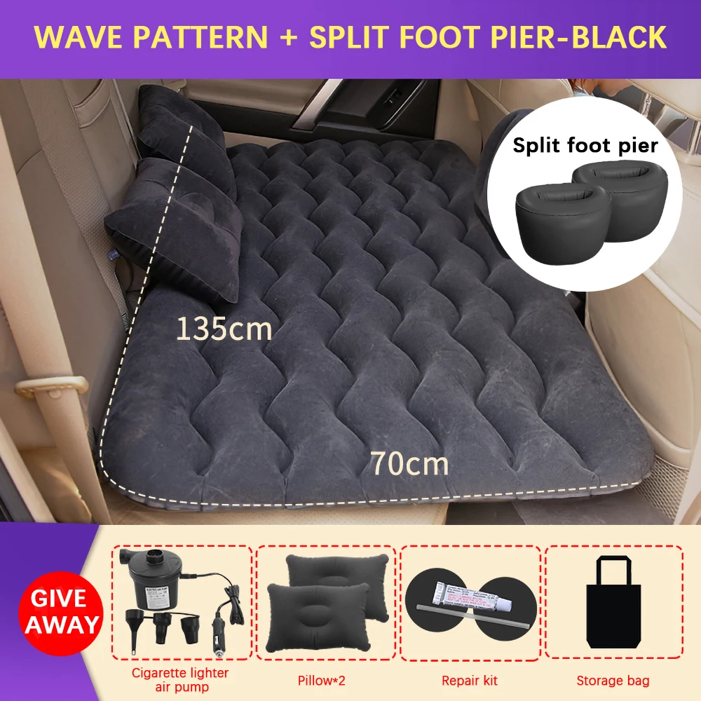Auto Inflatable Mattress Wavy Multi-Function Cushion Auto Car Air Bed  Sleeping Special Air Mattress Car Travel Bed - AliExpress