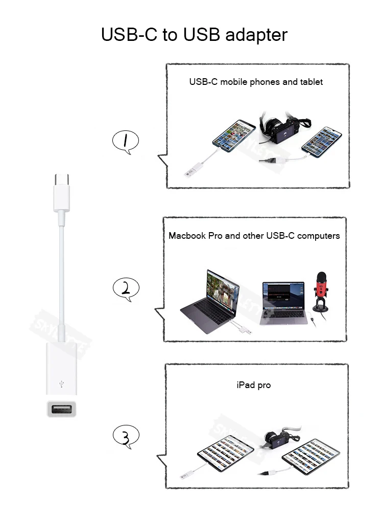 USB флэш-накопитель конвертер type-C к USB OTG разъем адаптер для цифровой камеры для Macbook Pro Vivo Y93/Z5 Oppe A9 Galaxy A10s