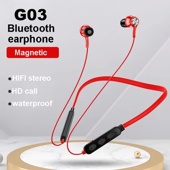 

Wireless Bluetooth Earphones Magnet stereo Bass Headset With Microphone Universal type sports waterproof headphones