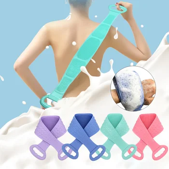 

Silicone Back Scrubber Soft Loofah Bath Towel Bath Belt Body Exfoliating Massage For Shower Body Cleaning Bathroom Shower Strap