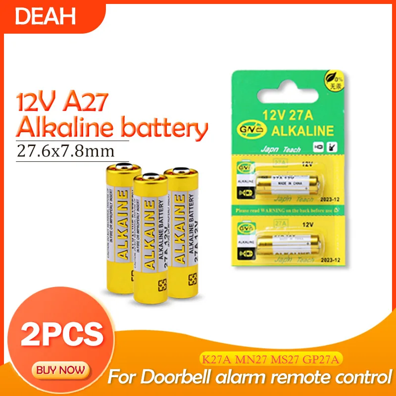 Щелочная батарея G27A MN27 MS27 GP27A A27 L828 V27GA ALK27A A27BP K27A VR27 R27A для дверного звонка пульт