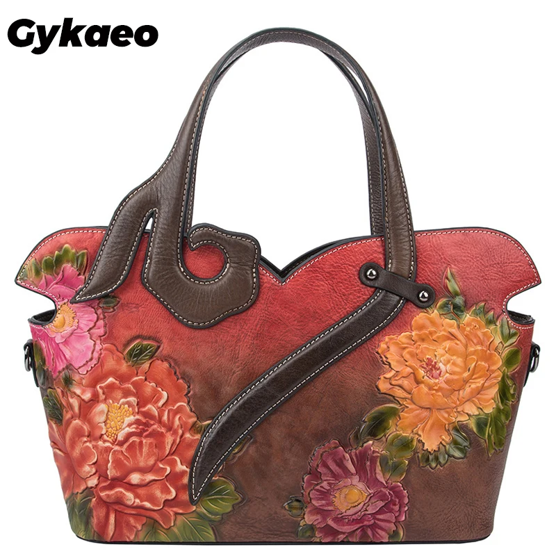 Gykaeo женская сумка из натуральной кожи с цветочным принтом в европейском и
